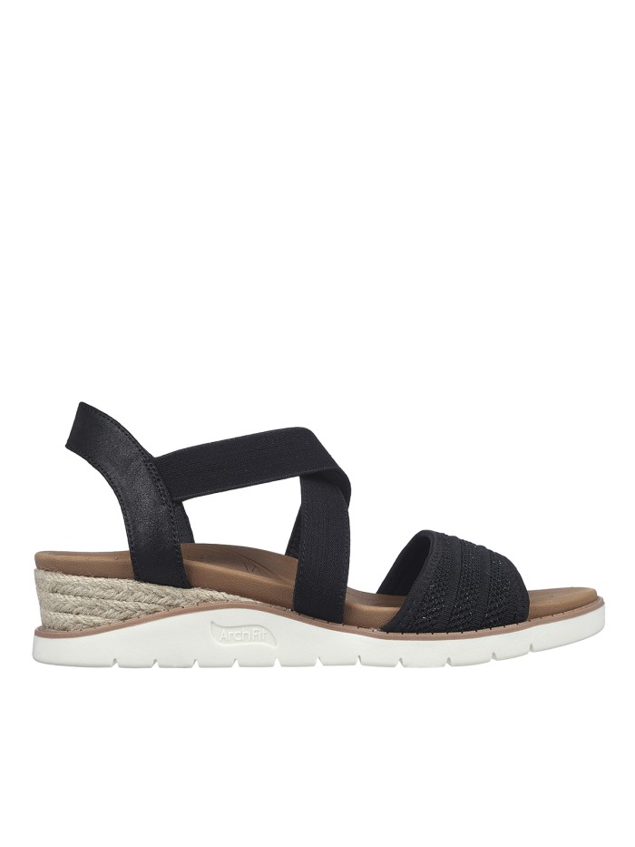 SANDALIAS SKECHERS BOBS Arch Fit Beach Kiss - Boho Beyond NEGRO