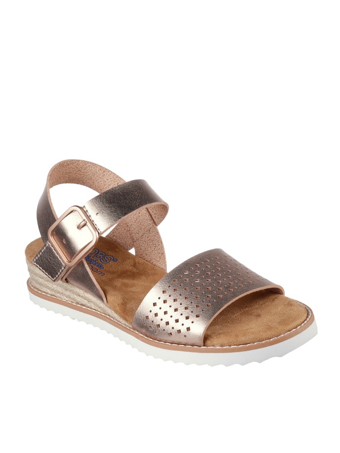 SANDALIAS DE CUÑA SKECHERS BOBS Desert Kiss - Goldie Glam ORO