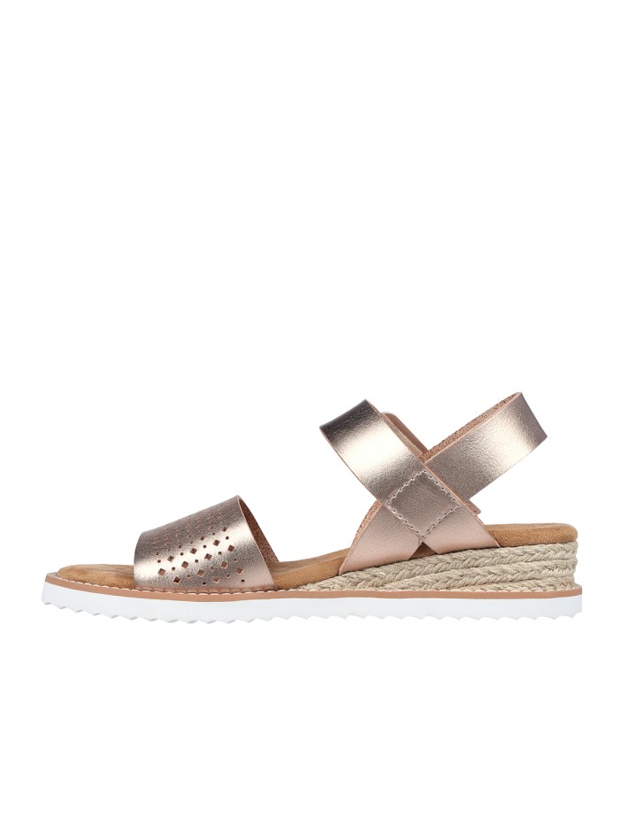 SANDALIAS DE CUÑA SKECHERS BOBS Desert Kiss - Goldie Glam ORO