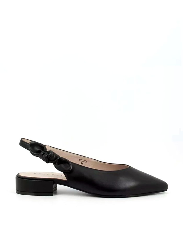 ZAPATO DESTALONADO CON TACON BAJO STEPHEN ALLEN ESTIGIA NEGRO
