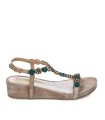 SANDALIAS DE CUÑA CON PEDRERÍA ST GALLEN ERICE TAUPE