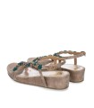 SANDALIAS DE CUÑA CON PEDRERÍA ST GALLEN ERICE TAUPE