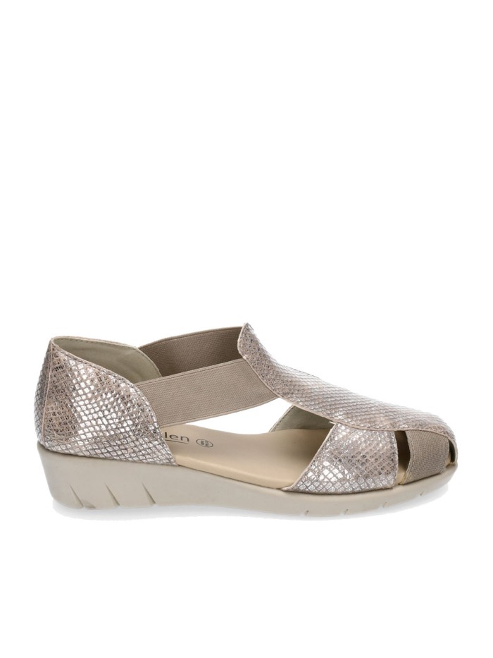ZAPATOS ABIERTOS PIEL SERPIENTE ST GALLEN KEILA PLATA