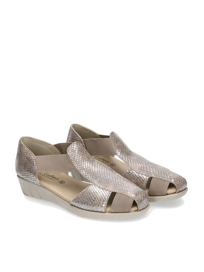 ZAPATOS ABIERTOS PIEL SERPIENTE ST GALLEN KEILA PLATA