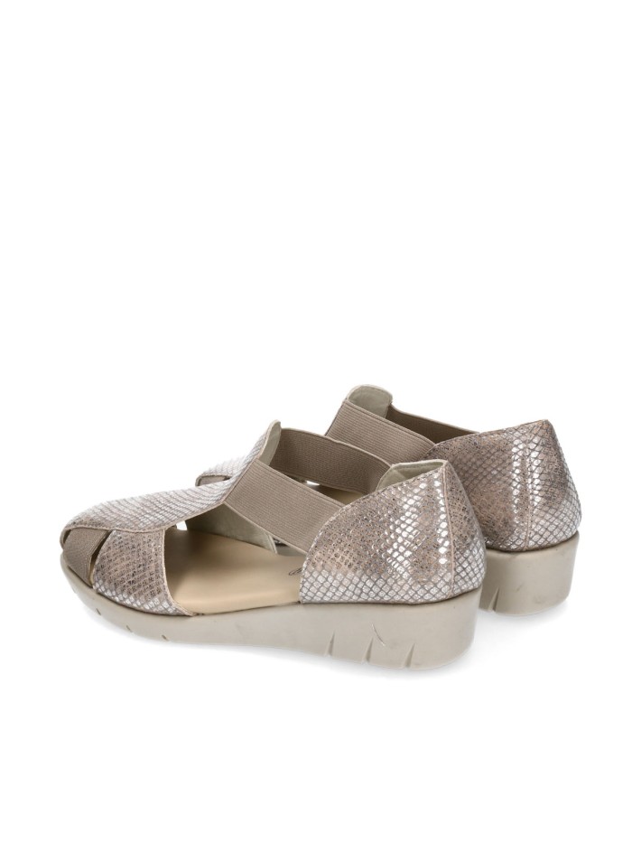 ZAPATOS ABIERTOS PIEL SERPIENTE ST GALLEN KEILA PLATA
