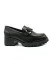 MOCASÍN TACÓN DE PIEL CON ESTRIBO 24HORAS 26230 NEGRO