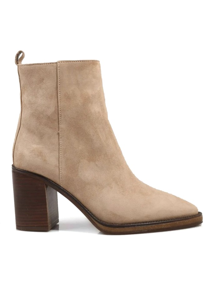 BOTÍN DE TACÓN EN PIEL DE SERRAJE BEIGE ALPE CORDA 5221-1122