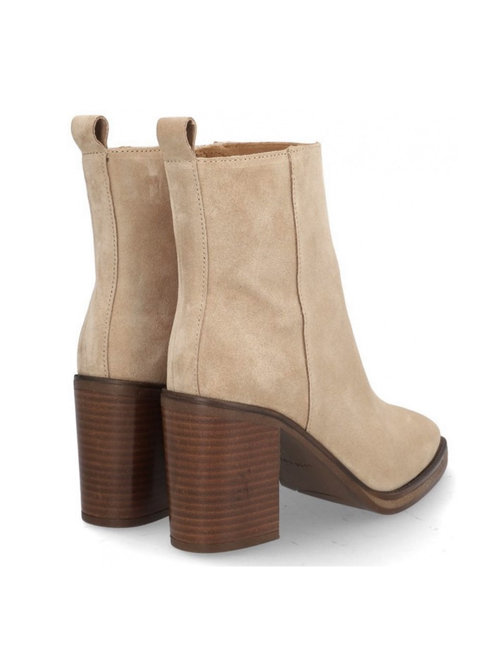 BOTÍN DE TACÓN EN PIEL DE SERRAJE BEIGE ALPE CORDA 5221-1122