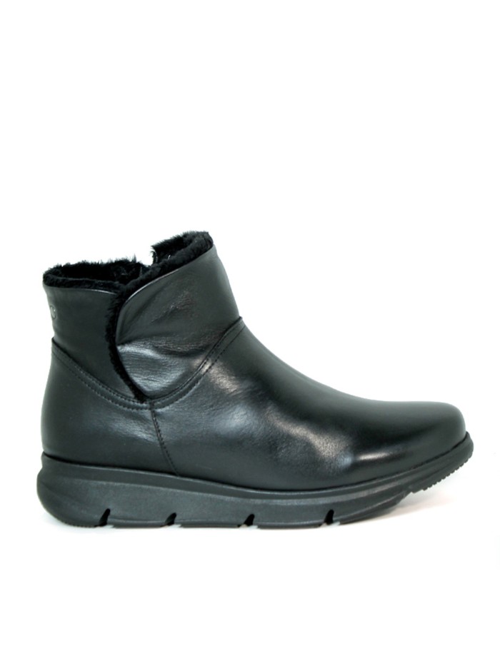 BOTINES DE PIEL PARA MUJER CON CREMALLERA APLAUSO 24681 NEGRO