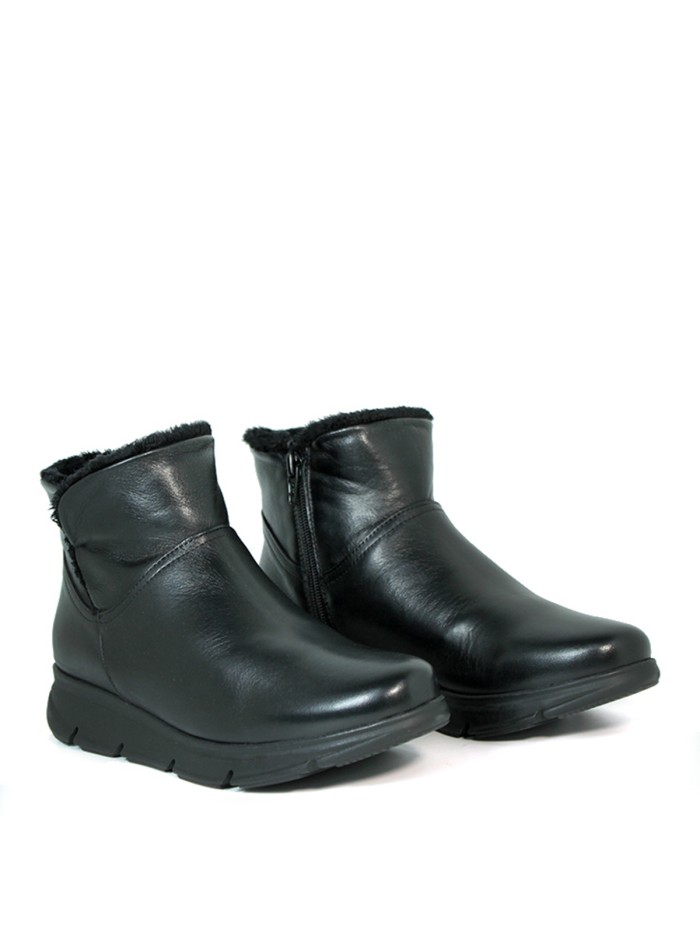 BOTINES DE PIEL PARA MUJER CON CREMALLERA APLAUSO 24681 NEGRO