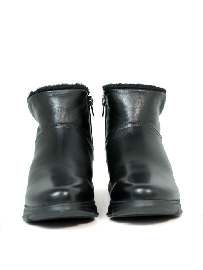 BOTINES DE PIEL PARA MUJER CON CREMALLERA APLAUSO 24681 NEGRO