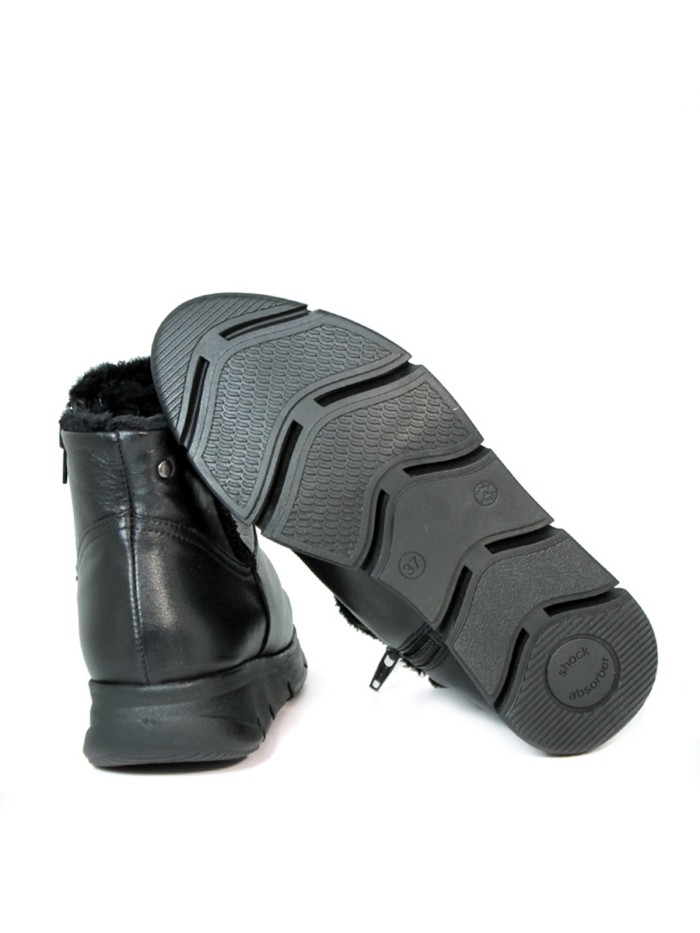 BOTINES DE PIEL PARA MUJER CON CREMALLERA APLAUSO 24681 NEGRO
