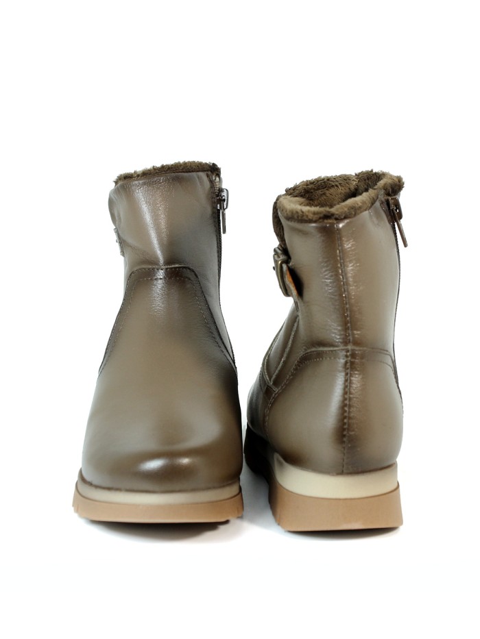 BOTINES DE PIEL PARA MUJER CON CREMALLERA APLAUSO 222061 TAUPE