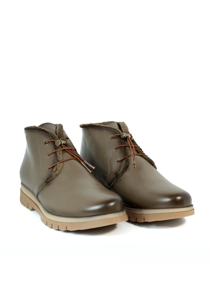BOTINES DE PIEL CON FORRO DE PELO APLAUSO 22239 NEGRO
