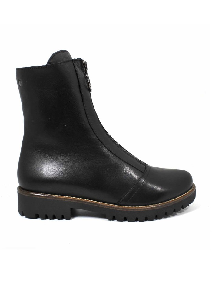 BOTINES DE PIEL PARA MUJER CON CREMALLERA CENTRAL APLAUSO 23844 NEGRO