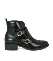 BOTINES DE PIEL CON HEBILLAS DE MUJER APLAUSO SIERRA 36006 NEGRO