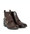 BOTINES DE PIEL CON HEBILLAS DE MUJER APLAUSO SIERRA 36006 MARRÓN