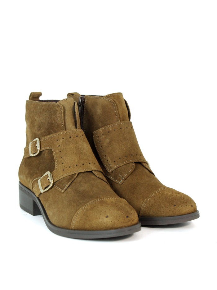 BOTINES DE SERRAJE CON HEBILLAS DE MUJER APLAUSO TEKA 36006 CAMEL