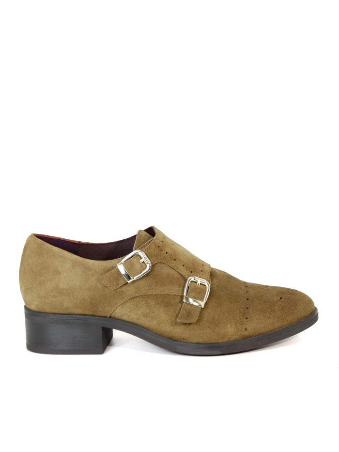 ZAPATOS DE SERRAJE CON HEBILLAS DE MUJER APLAUSO TEKA 36312 CAMEL