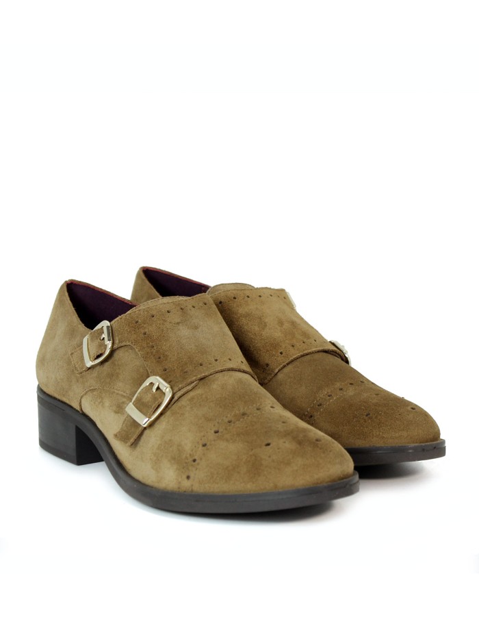 ZAPATOS DE SERRAJE CON HEBILLAS DE MUJER APLAUSO TEKA 36312 CAMEL