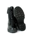 BOTA MILITAR DE PIEL NEGRA APLAUSO 04 CON CORDONES Y CREMALLERA