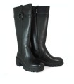 BOTA DE PIEL NEGRA DE CAÑA ALTA PARA MUJER APLAUSO 03