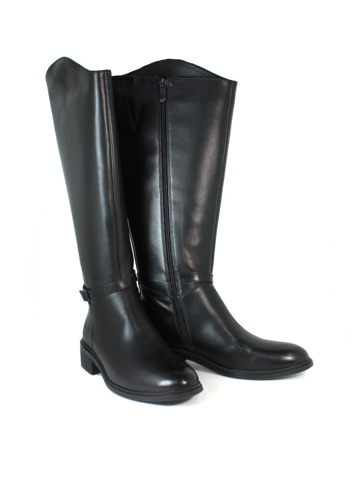 BOTA DE MONTAR CAÑA ALTA NEGRA DE PIEL APLAUSO 02