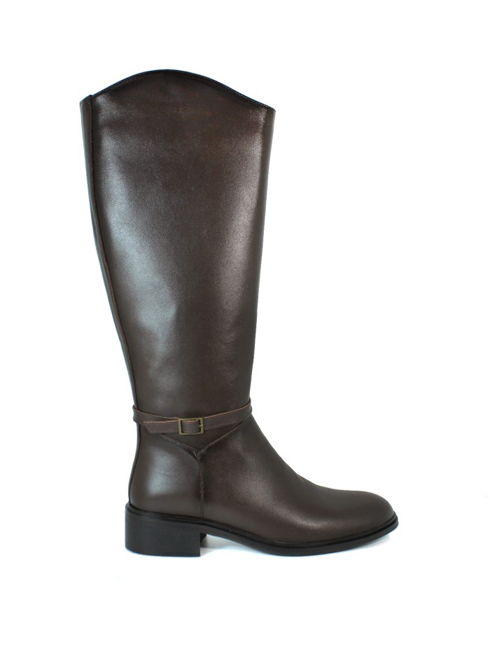 BOTA DE MONTAR DE CAÑA ALTA MARRÓN EN PIEL APLAUSO 02