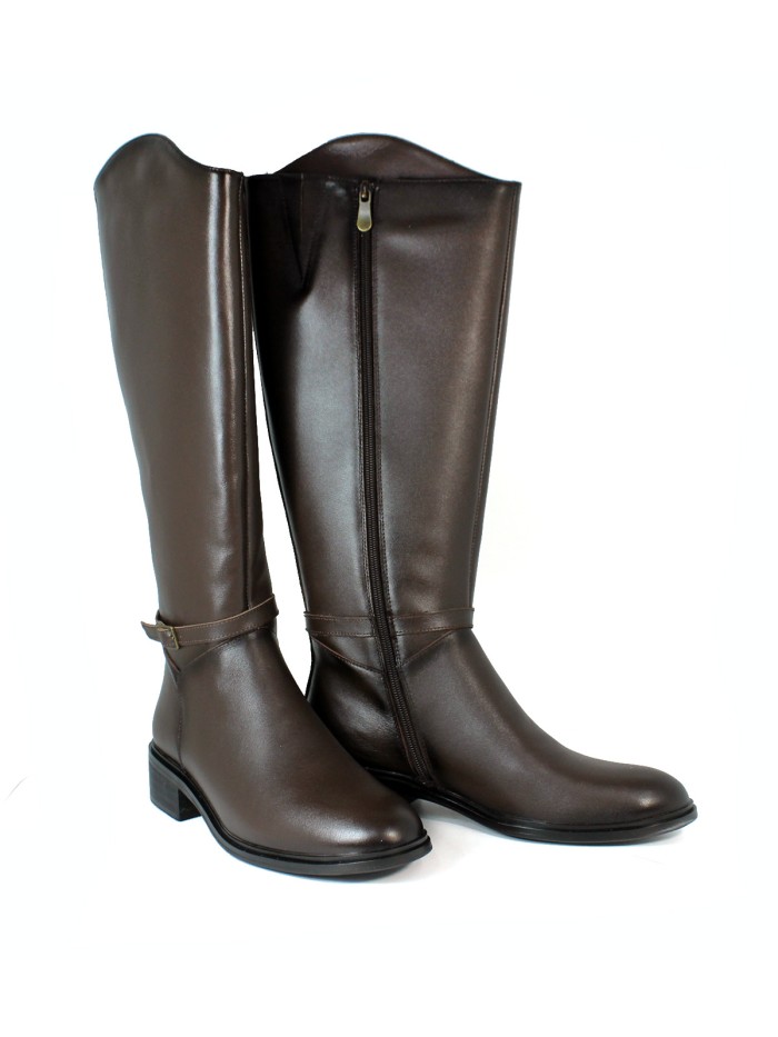 BOTA DE MONTAR DE CAÑA ALTA MARRÓN EN PIEL APLAUSO 02