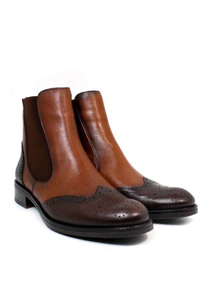 BOTÍN COMBINADO ESTILO CHELSEA DORKING TIERRA CUERO