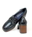 MOCASÍN NEGRO DE TACÓN DORKING CRISTEL D9155