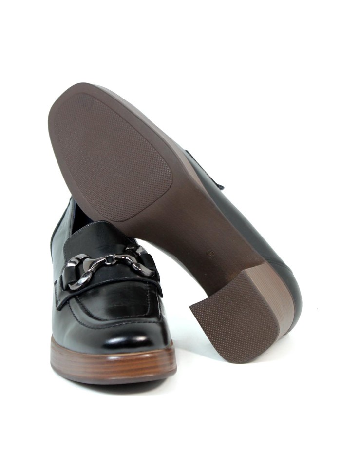 MOCASÍN NEGRO DE TACÓN DORKING CRISTEL D9155