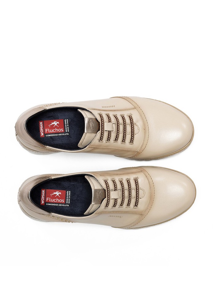 ZAPATO DEPORTIVO CON ELÁSTICOS FLUCHOS LIVE F2096 BEIGE