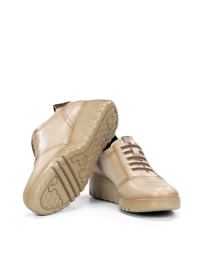 ZAPATO DEPORTIVO CON ELÁSTICOS FLUCHOS LIVE F2096 BEIGE