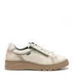 ZAPATO BEIGE DE SPORT EN CHAROL CON CREMALLERA FLUCHOS POMPAS F1666