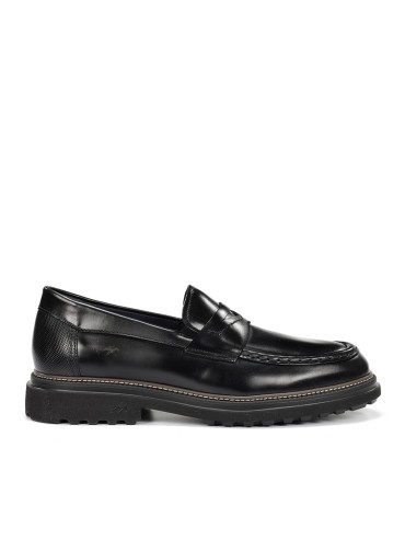MOCASÍN NEGRO DE PIEL CON ANTIFAZ FLUCHOS LINCON F2058
