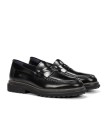 MOCASÍN NEGRO DE PIEL CON ANTIFAZ FLUCHOS LINCON F2058