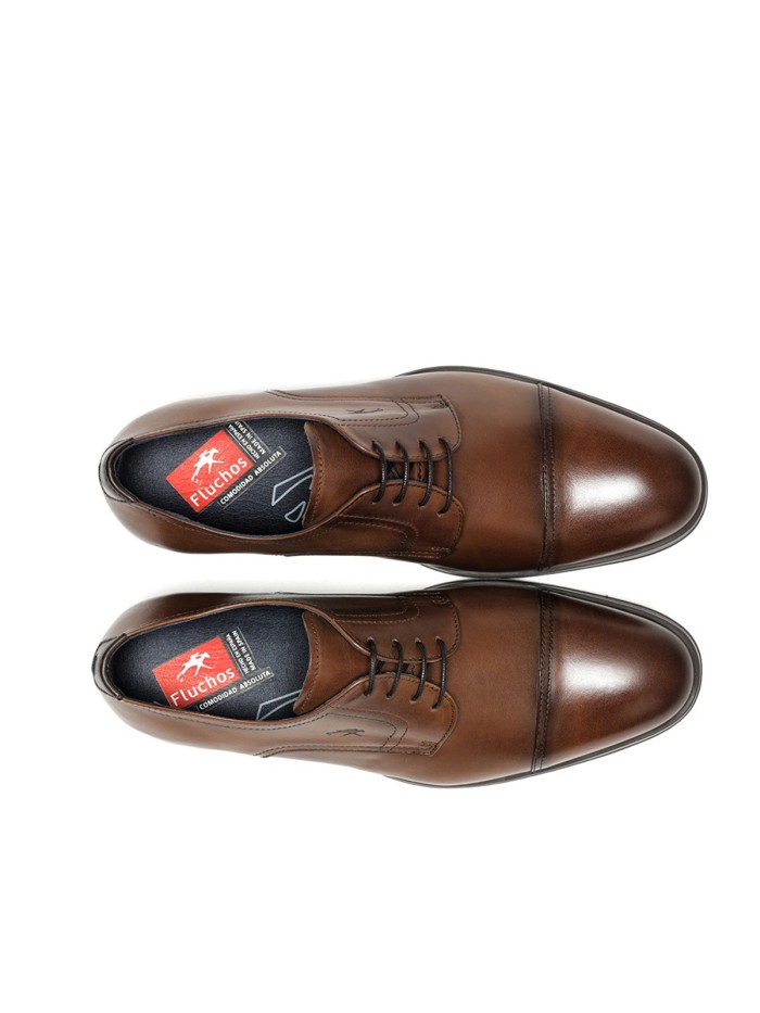 ZAPATO DE PIEL CON CORDONES MARRÓN FLUCHOS ASGARD F1885
