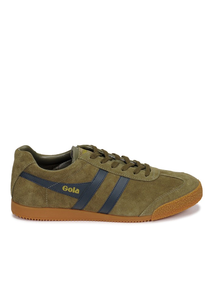 ZAPATILLAS RETRO DE HOMBRE EN PIEL DE SERRAJE GOLA HARRIER KAKI