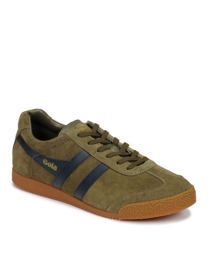 ZAPATILLAS RETRO DE HOMBRE EN PIEL DE SERRAJE GOLA HARRIER KAKI