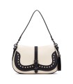 BOLSO DE HOMBRO CON TROQUELES HISPANITAS BI243536 NEGRO-BEIGE