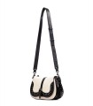 BOLSO DE HOMBRO CON TROQUELES HISPANITAS BI243536 NEGRO-BEIGE