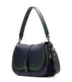 BOLSO DE HOMBRO CON TROQUELES NEGRO HISPANITAS AZUL-VERDE