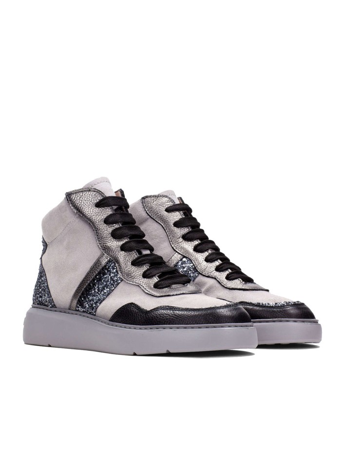 BOTINES DE CORDONES CON GLITTER HISPANITAS OCEANIA CHI243652 NEGRO