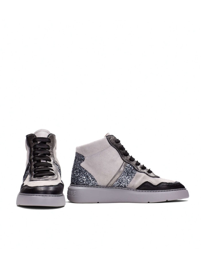 BOTINES DE CORDONES CON GLITTER HISPANITAS OCEANIA CHI243652 NEGRO