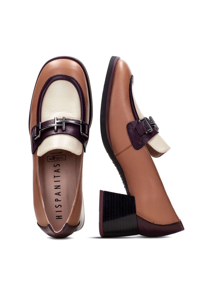 MOCASINES DE TACÓN EN PIEL HISPANITAS BEIGE MILAN CHI243550