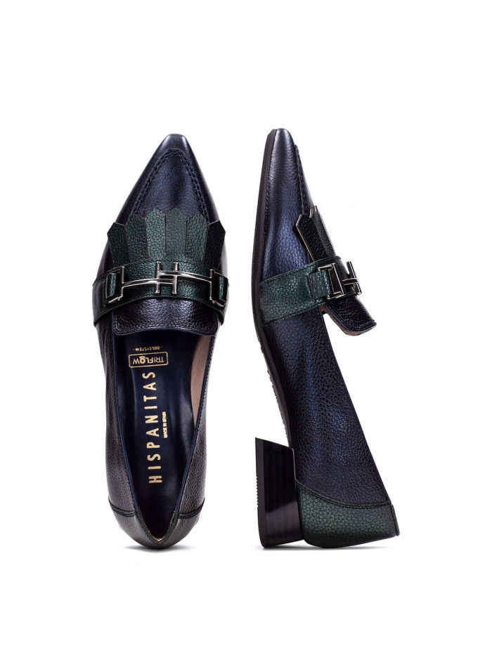 MOCASINES PUNTA AFILADA EN PIEL AZUL HISPANITAS DALI CHI243573