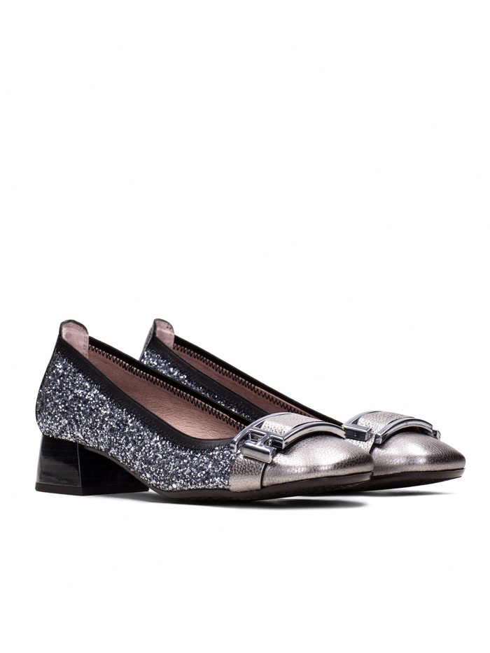 BAILARINA DE TACÓN CON GLITTER HISPANITAS MANILA HI243685 PLOMO