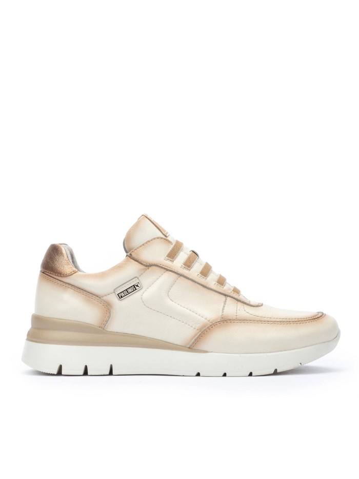 ZAPATILLAS URBANAS DE PIEL BLANCAS PIKOLINOS CANTABRIA W4R-6731