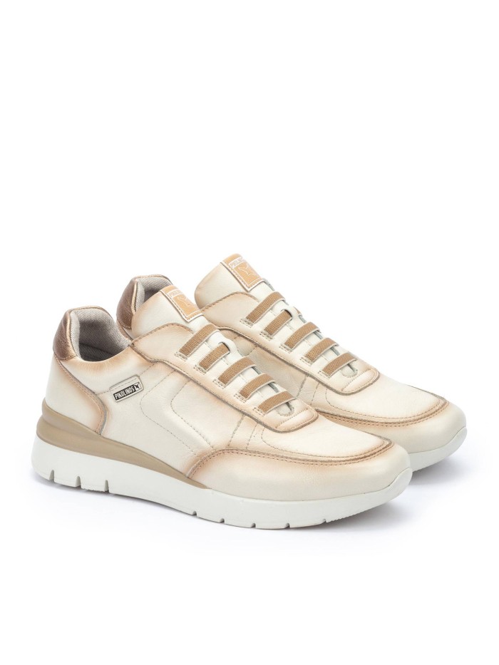 ZAPATILLAS URBANAS DE PIEL BLANCAS PIKOLINOS CANTABRIA W4R-6731